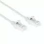 Cabo de rede ACT branco 0,5 metros LSZH U/UTP CAT6 Datacenter Slimline com proteção da patilha e fichas RJ45