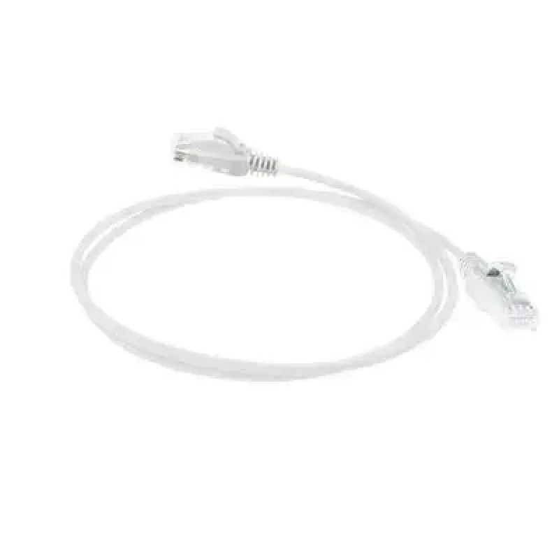 Cabo de rede ACT branco 5 metros LSZH U/UTP CAT6 Datacenter Slimline com proteção da patilha e fichas RJ45