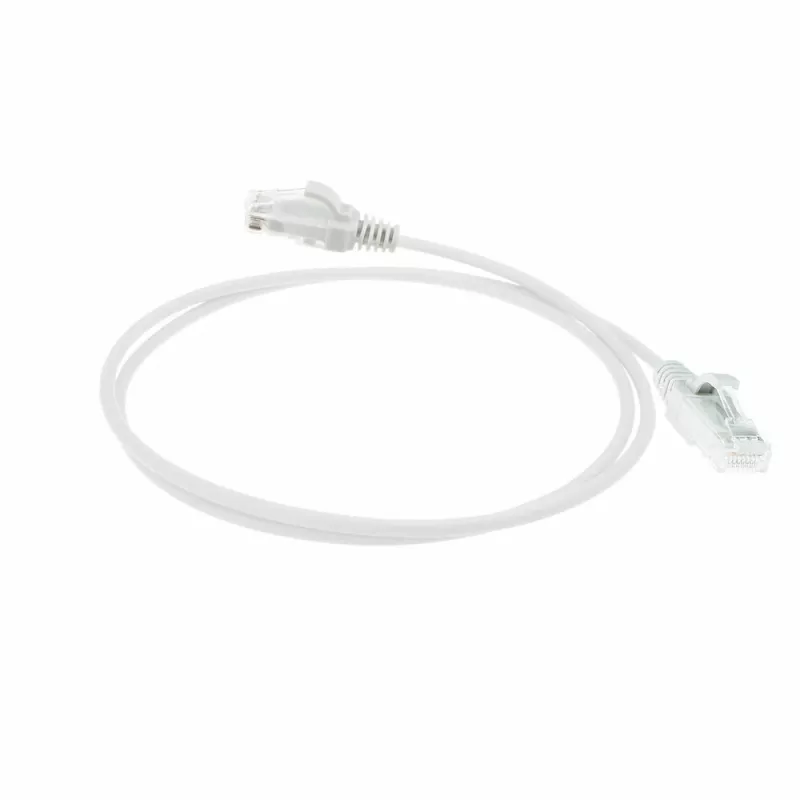 Cabo de rede ACT branco 7 metros LSZH U/UTP CAT6 Datacenter Slimline com fichas RJ45