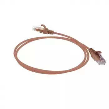 Cabo de rede ACT castanho 2 metros LSZH U/UTP CAT6 Datacenter Slimline com proteção da patilha e fichas RJ45