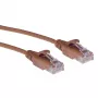 Cabo de rede ACT castanho 3 metros LSZH U/UTP CAT6 Datacenter Slimline com proteção da patilha e fichas RJ45