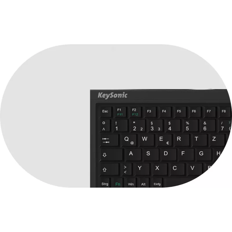 Teclado KeySonic ACK-3410 (UK) Home USB QWERTY UK English preto