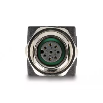 DeLOCK Adaptador M12 codificação A conector fêmea de 8 pinos para conector fêmea RJ45 reto