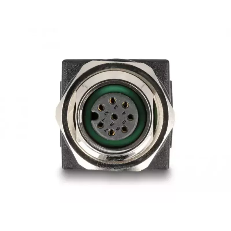 DeLOCK Adaptador M12 codificação A conector fêmea de 8 pinos para conector fêmea RJ45 reto