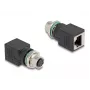 DeLOCK Adaptador M12 codificação A conector fêmea de 8 pinos para conector fêmea RJ45 reto