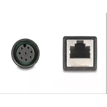 Cabo adaptador M12 DeLOCK codificação A conector fêmea de 8 pinos para conector fêmea RJ45 50 cm