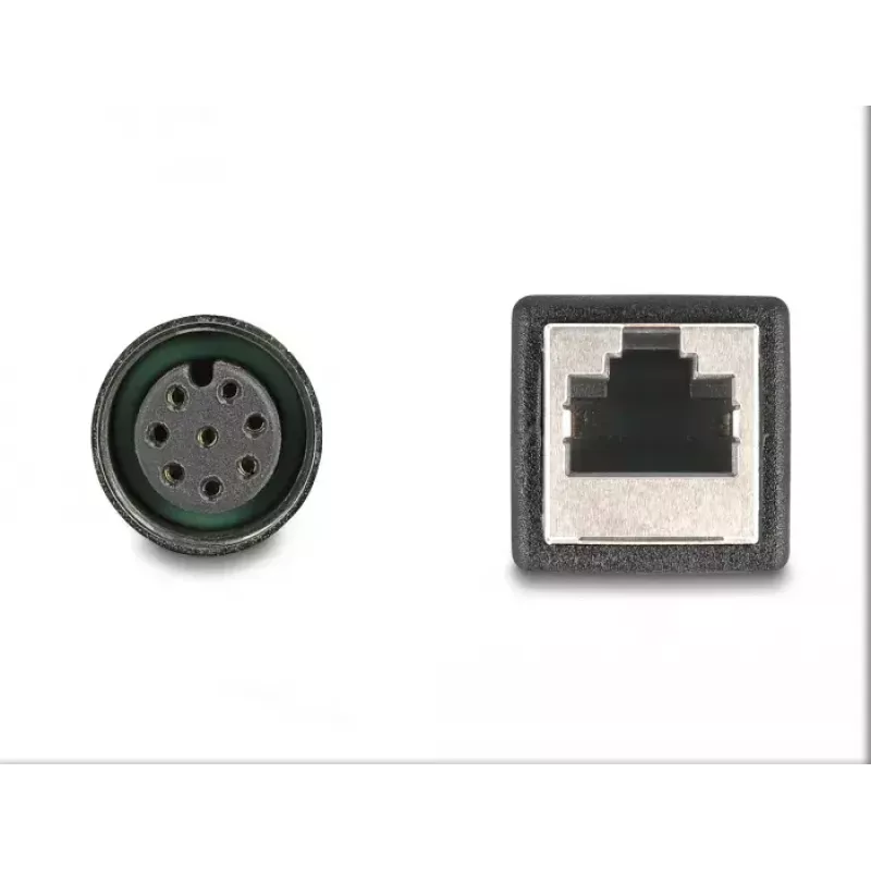 Cabo adaptador M12 DeLOCK codificação A conector fêmea de 8 pinos para conector fêmea RJ45 50 cm