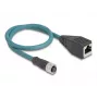 Cabo adaptador M12 DeLOCK codificação A conector fêmea de 8 pinos para conector fêmea RJ45 50 cm