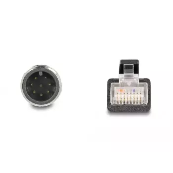 Cabo de rede DeLOCK Cabo adaptador M12 codificação A conector macho de 8 pinos para conector macho RJ45 50 cm