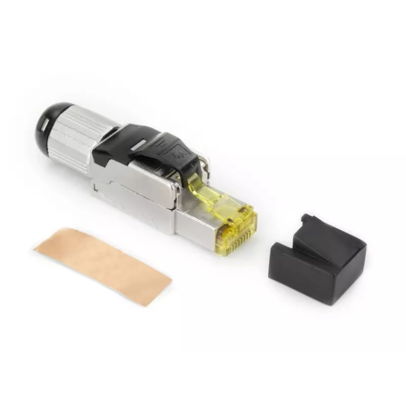 ACT ficha RJ45 CAT6A blindada para terminação em campo, sem ferramentas, 4PPoE 100W