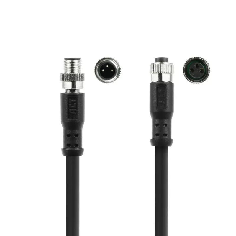 ACT Industrial cabo de sensor de 1,50 metros M8A 3 pinos ficha macho para ficha fêmea M8A 3 pinos, cabo TPE Ultraflex Xtreme, blindado