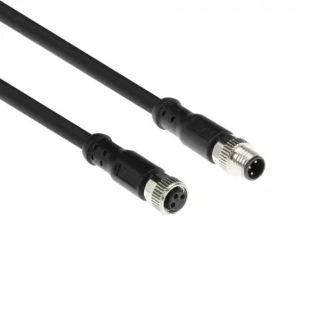 ACT Industrial cabo de sensor de 3,00 metros M8A 3 pinos ficha macho para ficha fêmea M8A 3 pinos, cabo TPE Ultraflex Xtreme, blindado