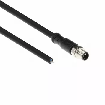 ACT Industrial cabo de sensor de 5,00 metros M8A 3 pinos ficha macho para extremidade aberta, cabo TPE Ultraflex Xtreme, blindado