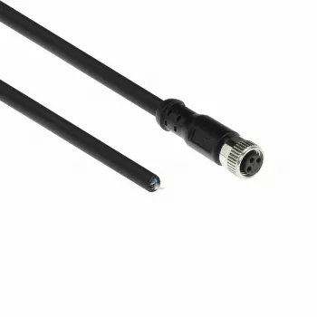 ACT Industrial cabo de sensor de 3,00 metros M8A 3 pinos ficha fêmea para extremidade aberta, cabo TPE Ultraflex Xtreme, blindado