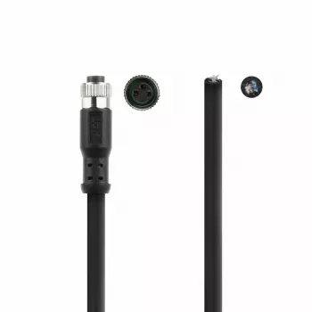 ACT Industrial cabo de sensor de 3,00 metros M8A 3 pinos ficha fêmea para extremidade aberta, cabo TPE Ultraflex Xtreme, blindado