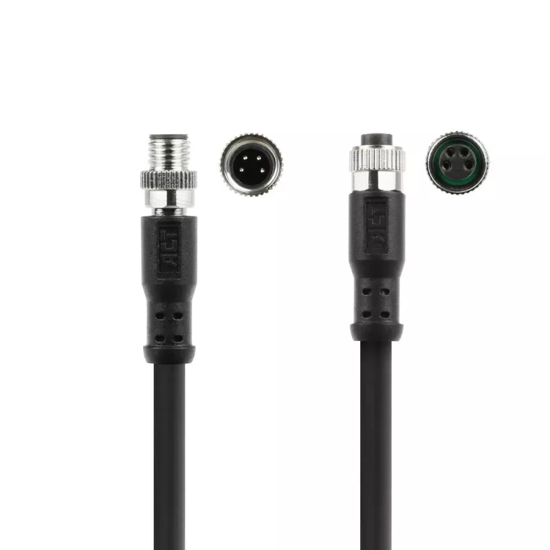 ACT Industrial cabo de sensor de 1,50 metros M8A 4 pinos ficha macho para ficha fêmea M8A 4 pinos, cabo TPE Ultraflex Xtreme, blindado