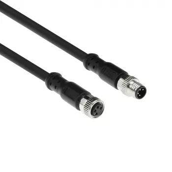 ACT Industrial cabo de sensor de 3,00 metros M8A 4 pinos ficha macho para ficha fêmea M8A 4 pinos, cabo TPE Ultraflex Xtreme, blindado