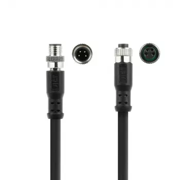 ACT Industrial cabo de sensor de 3,00 metros M8A 4 pinos ficha macho para ficha fêmea M8A 4 pinos, cabo TPE Ultraflex Xtreme, blindado
