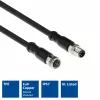 ACT Industrial cabo de sensor de 3,00 metros M8A 4 pinos ficha macho para ficha fêmea M8A 4 pinos, cabo TPE Ultraflex Xtreme, blindado