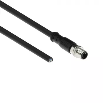 ACT Industrial cabo de sensor de 1,50 metros M8A 4 pinos ficha fêmea para extremidade aberta, cabo TPE Ultraflex Xtreme, blindado