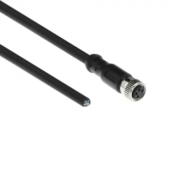 ACT Industrial cabo de sensor de 3,00 metros M8A 4 pinos ficha fêmea para extremidade aberta, cabo TPE Ultraflex Xtreme, blindado