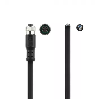 ACT Industrial cabo de sensor de 3,00 metros M8A 4 pinos ficha fêmea para extremidade aberta, cabo TPE Ultraflex Xtreme, blindado