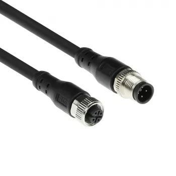ACT Industrial cabo de sensor de 1,50 metros M12A 4 pinos ficha macho para ficha fêmea M12A 4 pinos, cabo TPE Superflex Xtreme, blindado