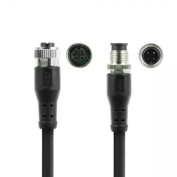 ACT Industrial cabo de sensor de 3,00 metros M12A 4 pinos ficha macho para ficha fêmea M12A 4 pinos, cabo TPE Superflex Xtreme, blindado