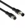 ACT Industrial cabo de sensor de 5,00 metros M12A 4 pinos ficha macho para ficha fêmea M12A 4 pinos, cabo TPE Superflex Xtreme, blindado