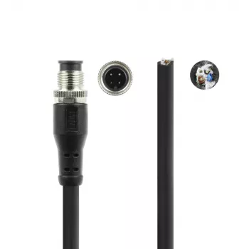 ACT Industrial cabo de sensor de 1,50 metros M12A 4 pinos ficha macho para extremidade aberta, cabo TPE Superflex Xtreme, blindado