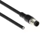 ACT Industrial cabo de sensor de 3,00 metros M12A 4 pinos ficha macho para extremidade aberta, cabo TPE Superflex Xtreme, blindado