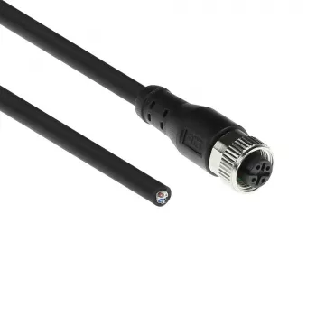 ACT Industrial cabo de sensor de 1,50 metros M12A 4 pinos ficha fêmea para extremidade aberta, cabo TPE Superflex Xtreme, blindado