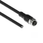 ACT Industrial cabo de sensor de 3,00 metros M12A 4 pinos ficha fêmea para extremidade aberta, cabo TPE Superflex Xtreme, blindado