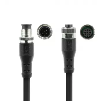 Cabo de sensor ACT Industrial 1,50 metros M12A 5 polos conector macho para conector fêmea M12A 5 polos, cabo TPE Superflex Xtreme, blindado