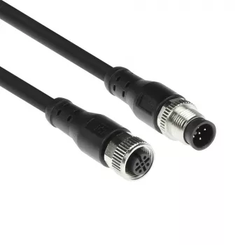 Cabo de sensor ACT Industrial 3,0 metros M12A 5 polos conector macho para conector fêmea M12A 5 polos, cabo TPE Superflex Xtreme, blindado
