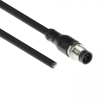 Cabo de sensor ACT Industrial 1,50 m M12A 5 polos conector macho para extremidade aberta, cabo TPE Superflex Xtreme, blindado