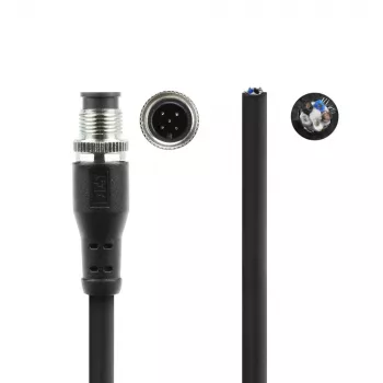 Cabo de sensor ACT Industrial 1,50 m M12A 5 polos conector macho para extremidade aberta, cabo TPE Superflex Xtreme, blindado