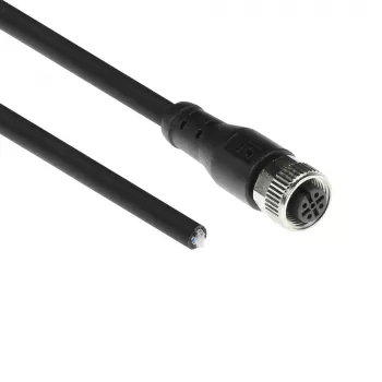 Cabo de sensor ACT Industrial 3,00 metros M12A 5 polos conector macho para extremidade aberta, cabo TPE Superflex Xtreme, blindado