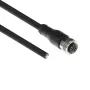 Cabo de sensor ACT Industrial 5,00 metros M12A 5 polos conector macho para extremidade aberta, cabo TPE Superflex Xtreme, blindado