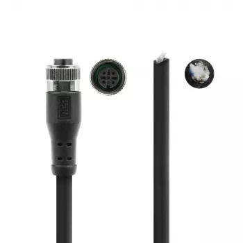 Cabo de sensor ACT Industrial 5,00 metros M12A 5 polos conector macho para extremidade aberta, cabo TPE Superflex Xtreme, blindado