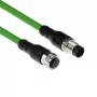 Cabo de sensor ACT Industrial 5,00 metros M12A 8 pinos conector macho para conector fêmea M12A 8 pinos, cabo TPE Ultraflex, blindado