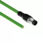 Cabo de sensor ACT Industrial 1,50 metros M12A 8 polos conector macho para extremidade aberta, cabo TPE Ultraflex, blindado