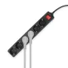 ACT Régua de tomadas com interruptor iluminado, 6 tomadas, 3 m, preto