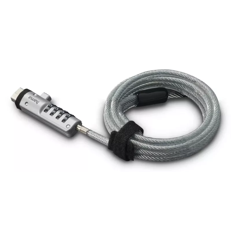 Hama Cabo de segurança USB Prateado, Transparente 1,8 m
