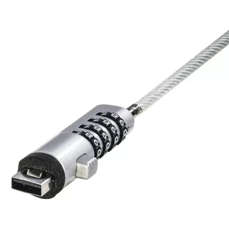Hama Cabo de segurança USB Prateado, Transparente 1,8 m