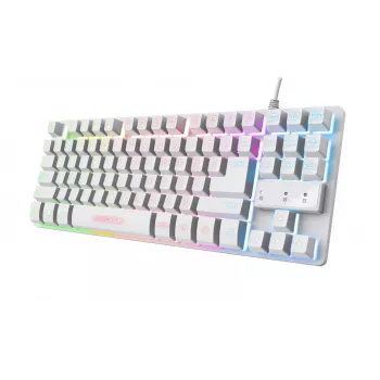 Trust GXT 833W Thado Teclado Gaming USB QWERTZ Alemão Branco