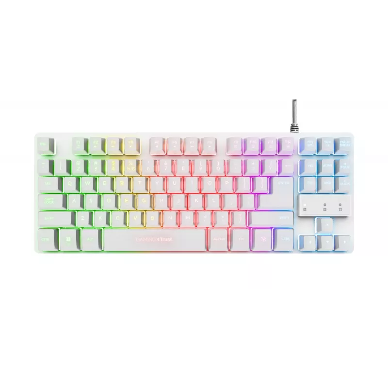 Trust GXT 833W Thado Teclado Gaming USB QWERTZ Alemão Branco