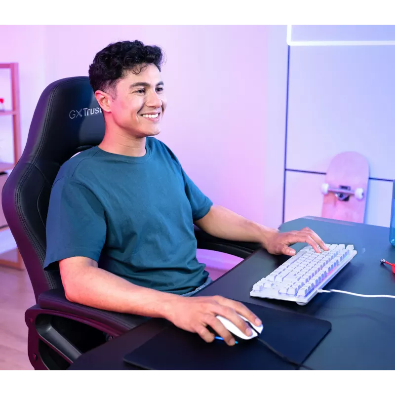 Trust GXT 833W Thado Teclado Gaming USB QWERTZ Alemão Branco