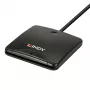 Leitor de cartões inteligentes Lindy USB 2.0, USB, preto, 1,2 m, 480 MB/s, 2 ano(s), CE, Federal Communications Commission (FCC), REACH, RoHS
