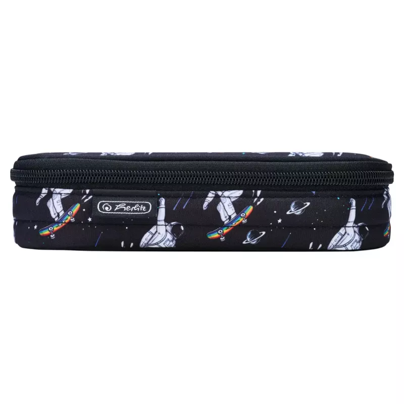 Herlitz Space Skater Estojo macio Poliéster Azul-escuro Branco